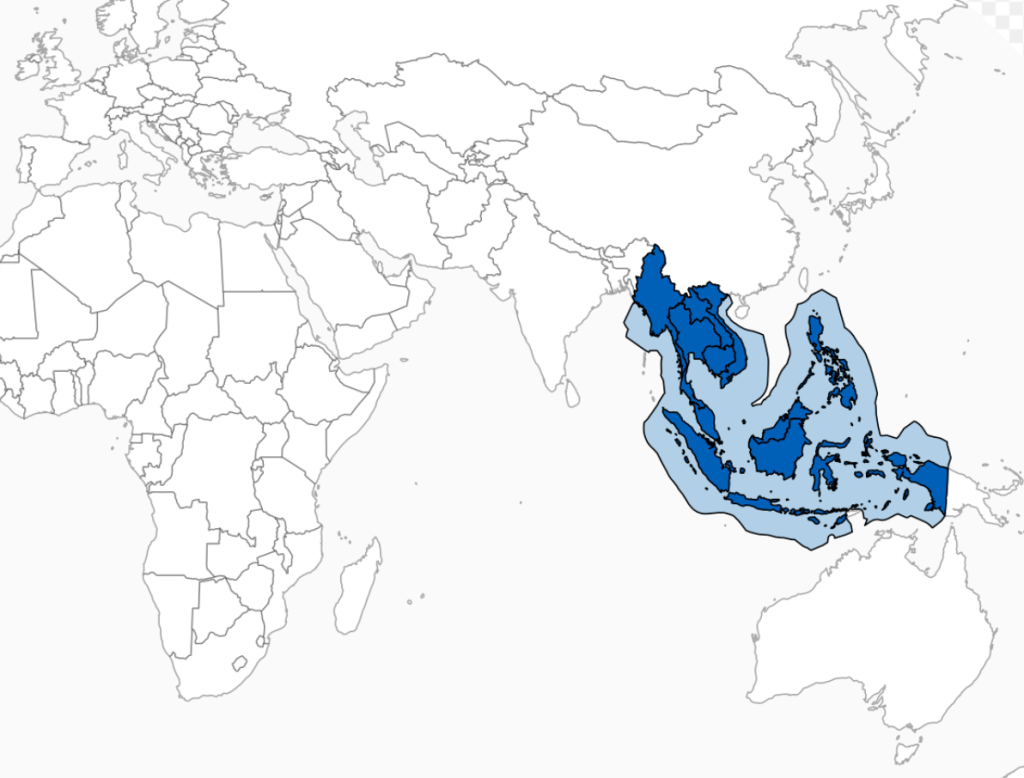 Map of the southeast asia nuclear weapon free zone